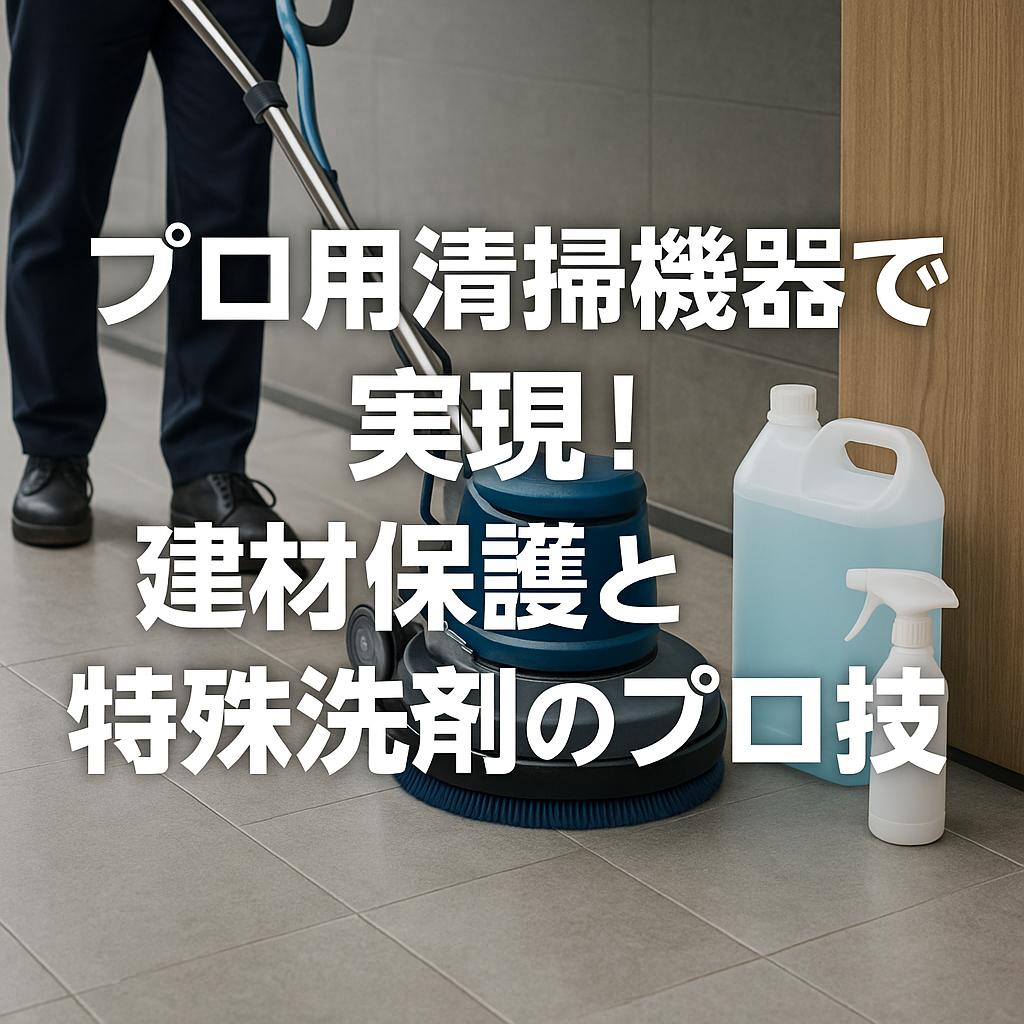 プロ用清掃機器で実現！建材保護と特殊洗剤のプロ技