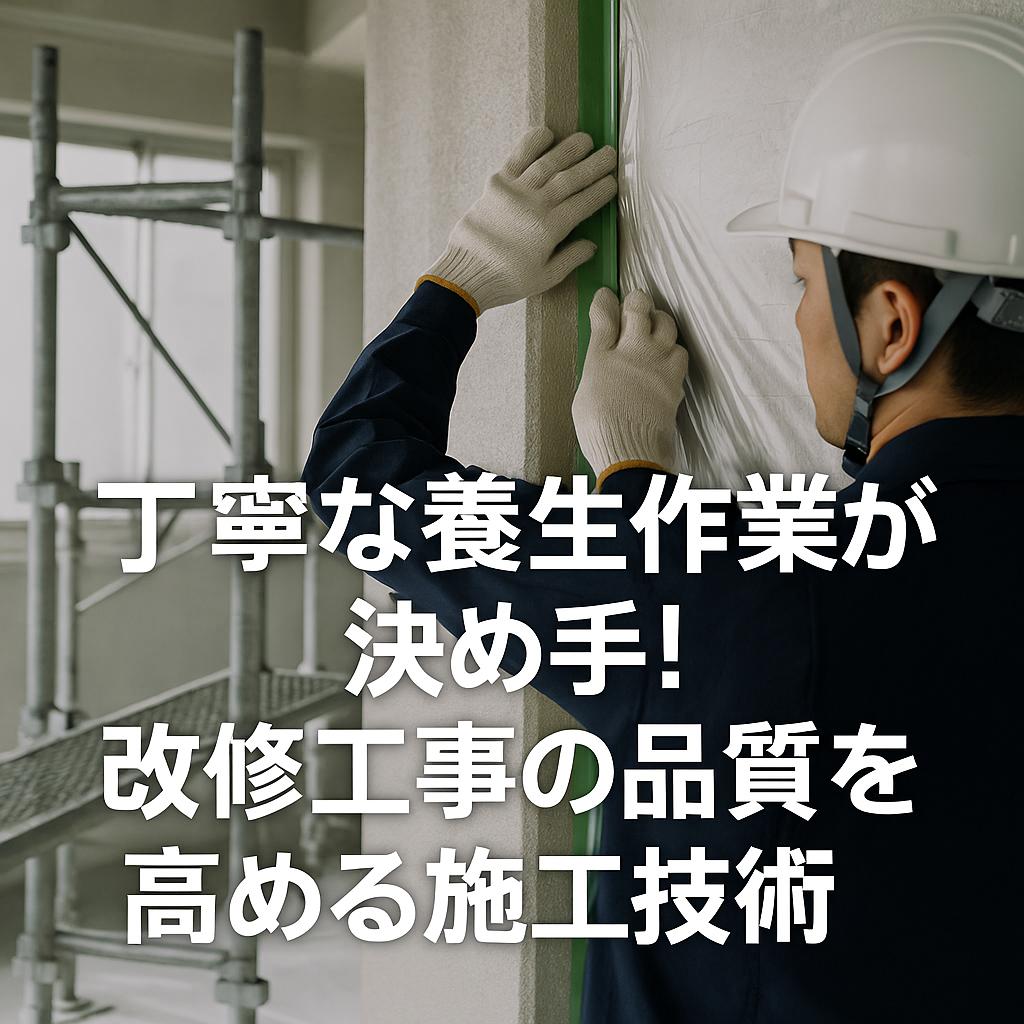 丁寧な養生作業が決め手！改修工事の品質を高める施工技術