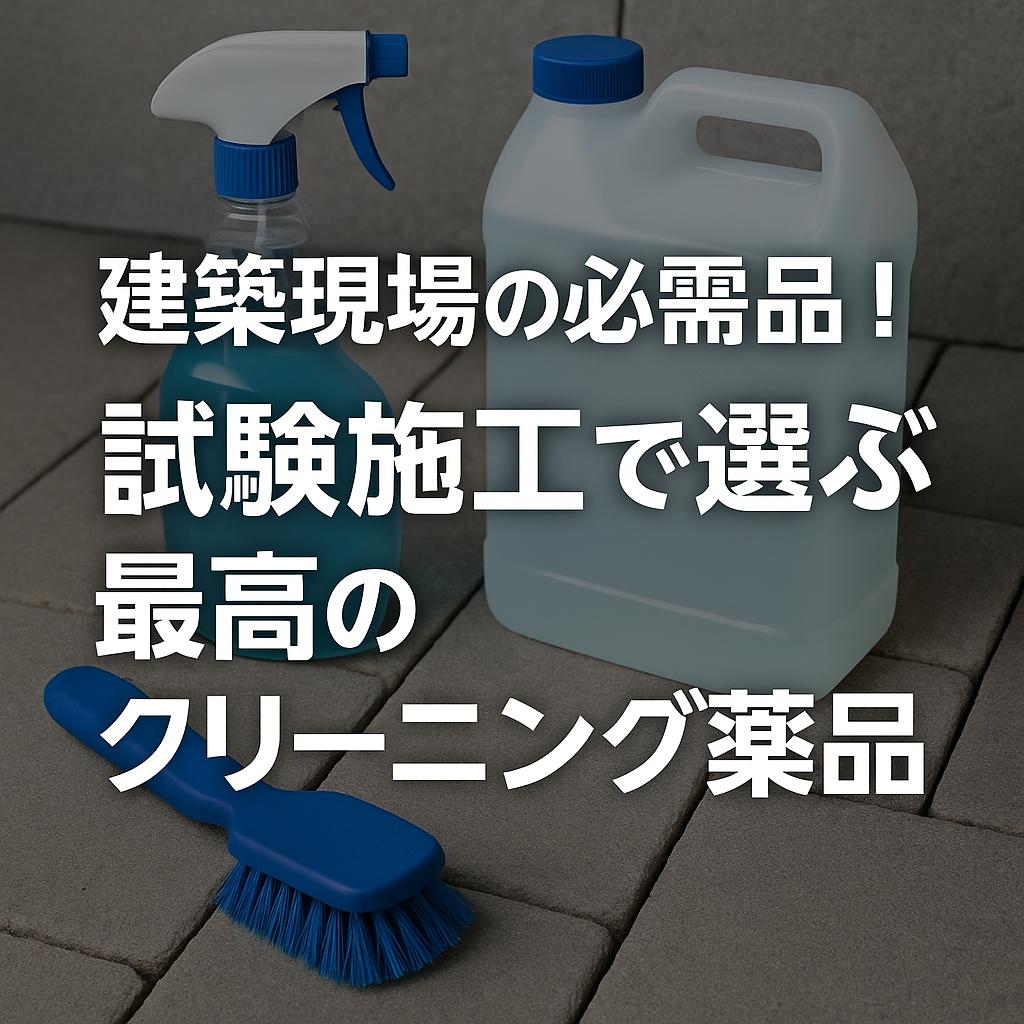 建築現場の必需品！試験施工で選ぶ最高のクリーニング薬品