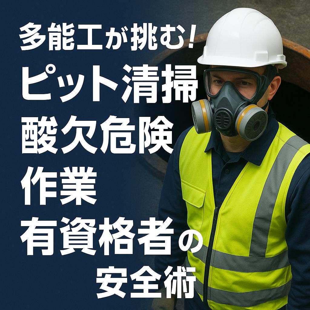 多能工が挑む！ピット清掃の酸欠危険作業、有資格者の安全術