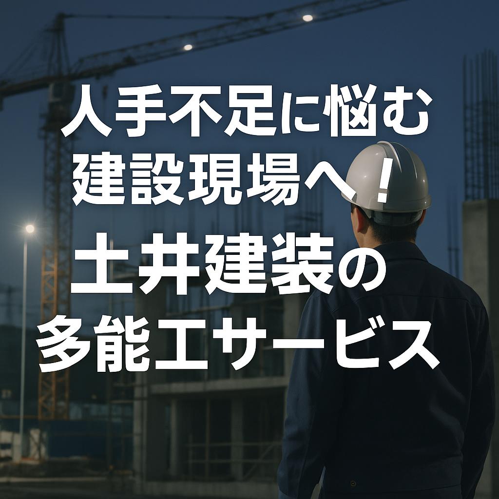 人手不足に悩む建設現場へ！土井建装の多能工サービス